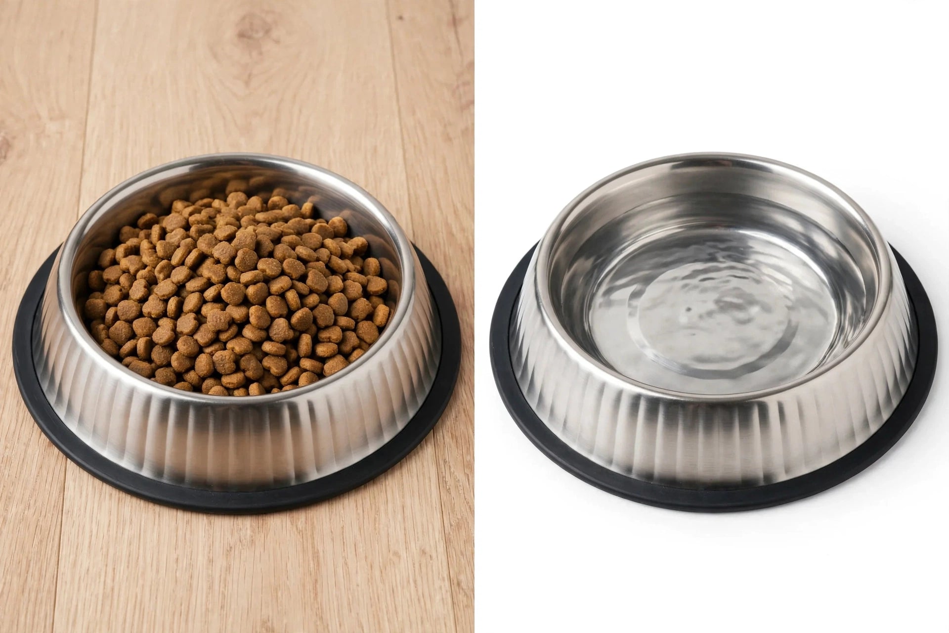 Hundenapf 16 cm mit Anti-Rutsch Ring – Rutschfester Metallnapf für Futter & Wasser – Leicht zu reinigen