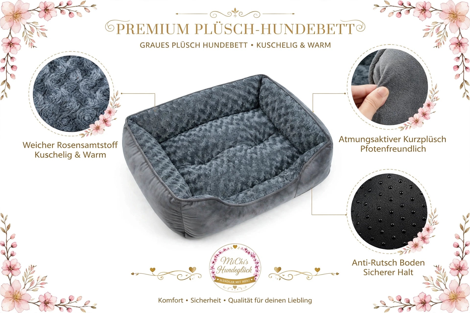 Kuschel-Hundebett Weich & Stützend - Der Lieblingsplatz