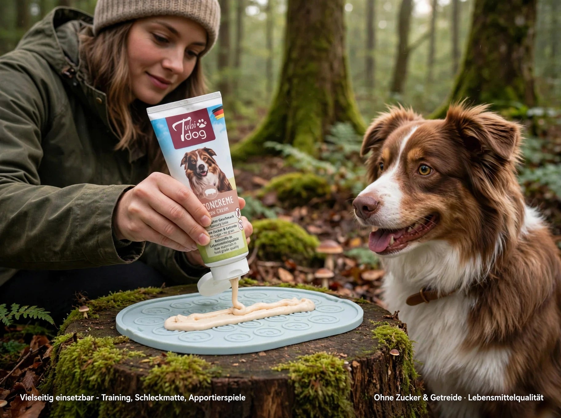 Tubi Dog Baconcreme 75g – Cremiger Tubensnack mit Bacon | Ohne Zucker & Getreide | Ideal für Training, Lick Mat & Spiele | Made in Germany