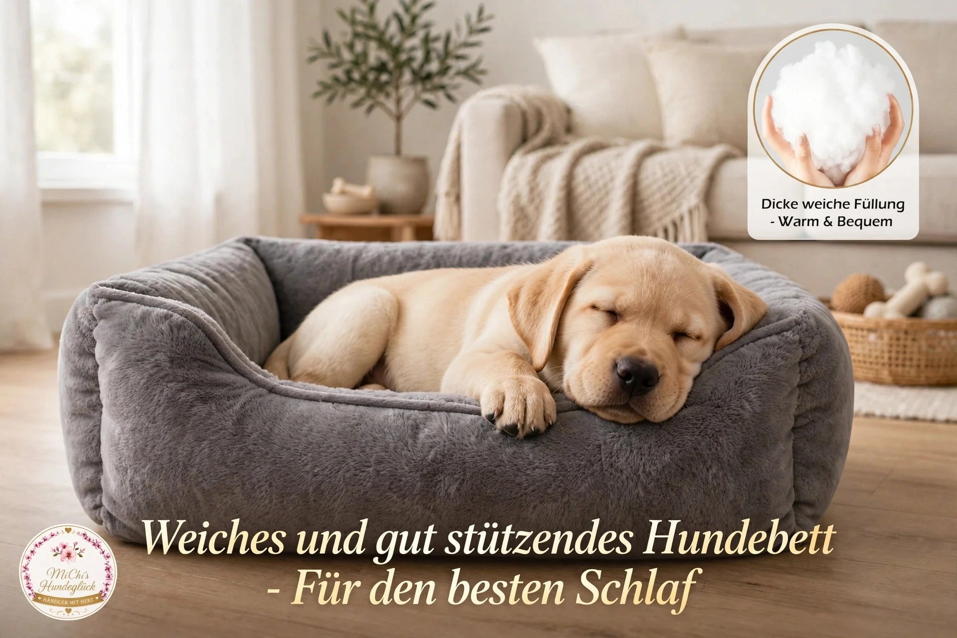 Kuschel-Hundebett Weich & Stützend - Der Lieblingsplatz