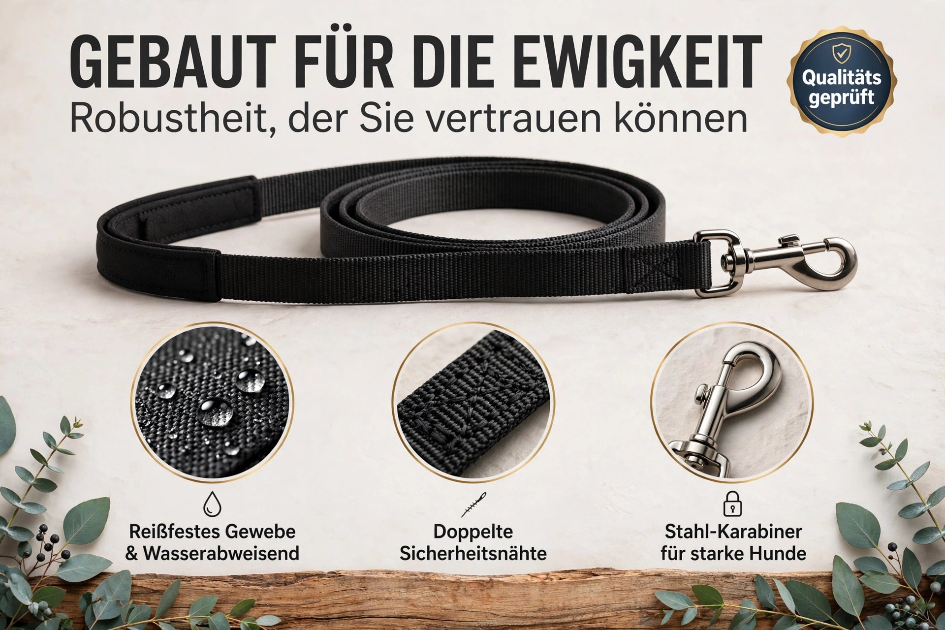 Schleppleine 10m für Hunde - Gepolsterte Trainingsleine wasserabweisend & reißfest mit Stahl-Karabiner | Inkl. Beutel + E-Book | Für mittlere & große Hunde