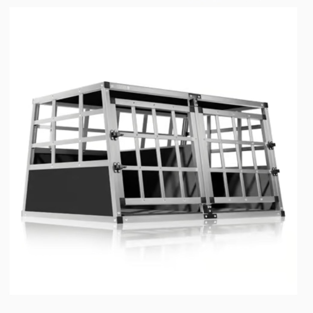 stabile Hundebox aus Aluminium für unterwegs